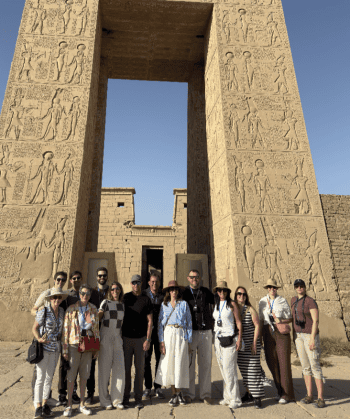 Group photo at an ancient Egyptian temple.