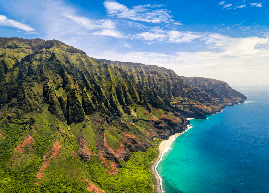 Aerial view of Na Pali Coast, Hawaii